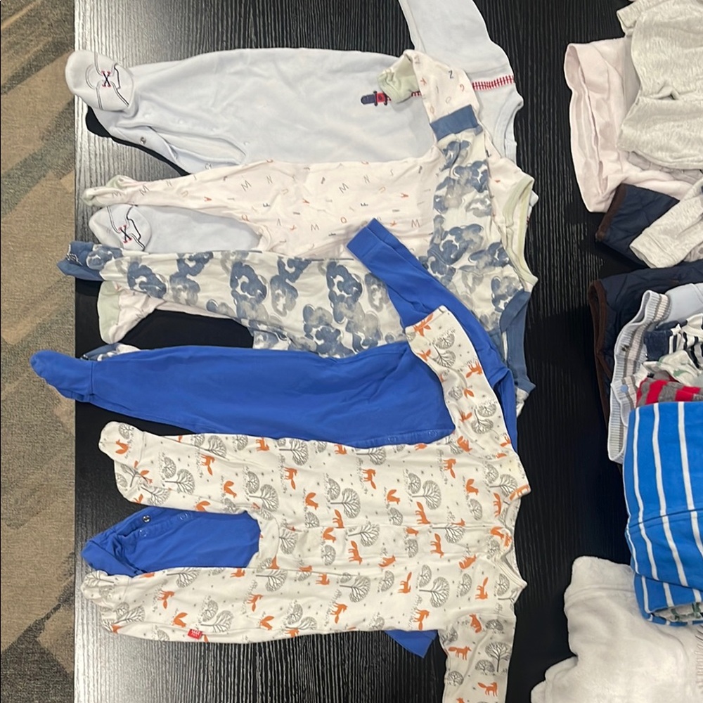 Cloud Island Kids One Pieces Footies - Blue, White, Gray, Orange